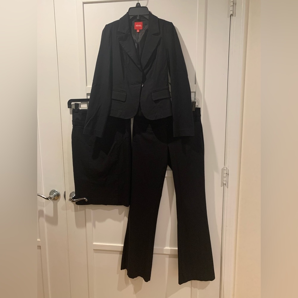 XOXO Black Women's Blazer with Matching Skirt and Pants